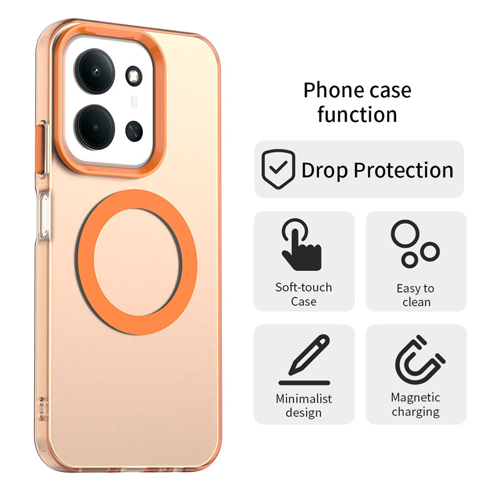 MagSafe-Hülle für Xiaomi Poco C85 4G / Redmi 15C 5G / 15C 4G, Techsuit, CandyCase, Orange