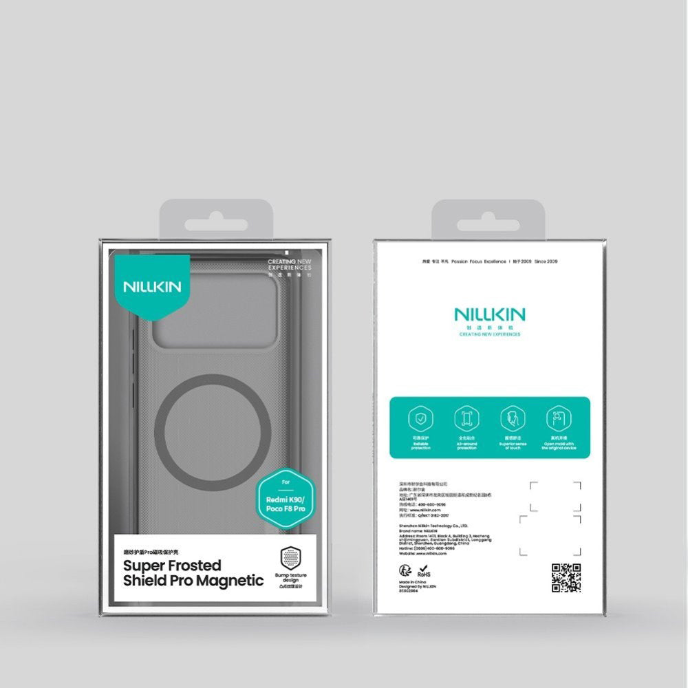 Coque MagSafe pour Xiaomi Poco F8 Pro, Nillkin, Super Shield Pro, Noire Transparente