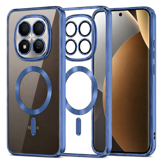 Coque MagSafe pour Xiaomi Poco M8 Pro / Redmi Note 15 Pro+ 5G, Techsuit, Luxury Crystal, Bleu Foncé