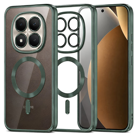 Coque MagSafe pour Xiaomi Poco M8 Pro / Redmi Note 15 Pro+ 5G, Techsuit, Luxury Crystal, Vert Foncé