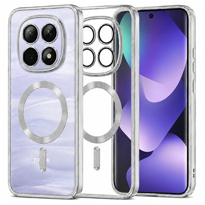Coque MagSafe pour Xiaomi Poco M8 / Redmi Note 15 5G / Note 15 4G, Techsuit, Luxury Crystal, Argentée