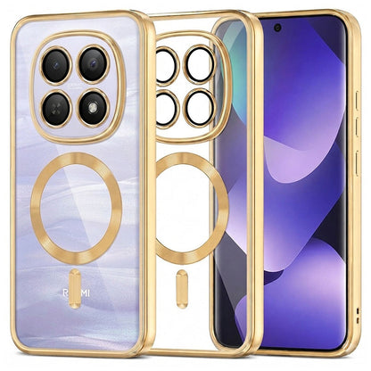Coque MagSafe pour Xiaomi Poco M8 / Redmi Note 15 5G / Note 15 4G, Techsuit, Luxury Crystal, Dorée