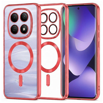 Coque MagSafe pour Xiaomi Poco M8 / Redmi Note 15 5G / Note 15 4G, Techsuit, Luxury Crystal, Rouge