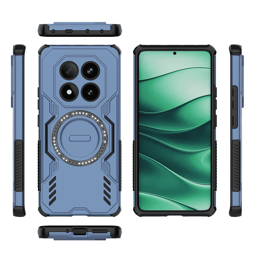 Coque MagSafe pour Xiaomi Poco X7 / Redmi Note 14 Pro 5G, Techsuit, ArmorMag, Bleue