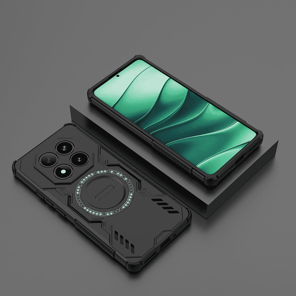 Coque MagSafe pour Xiaomi Poco X7 / Redmi Note 14 Pro 5G, Techsuit, ArmorMag, Noire