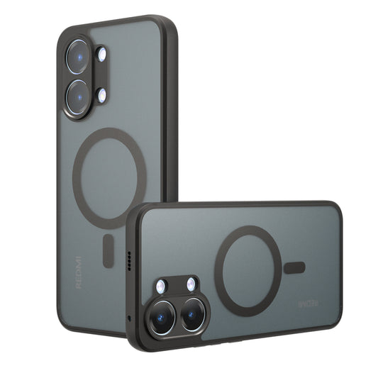 Coque MagSafe pour Xiaomi Poco X8 Pro Max, Techsuit, PureFrost, Noir Satiné