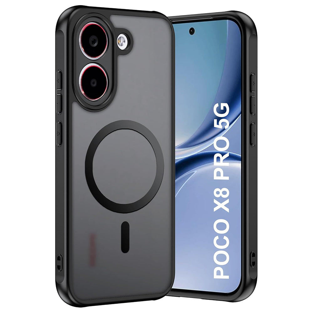 MagSafe-Hülle für Xiaomi Poco X8 Pro, Techsuit, PureFrost, Satin Schwarz