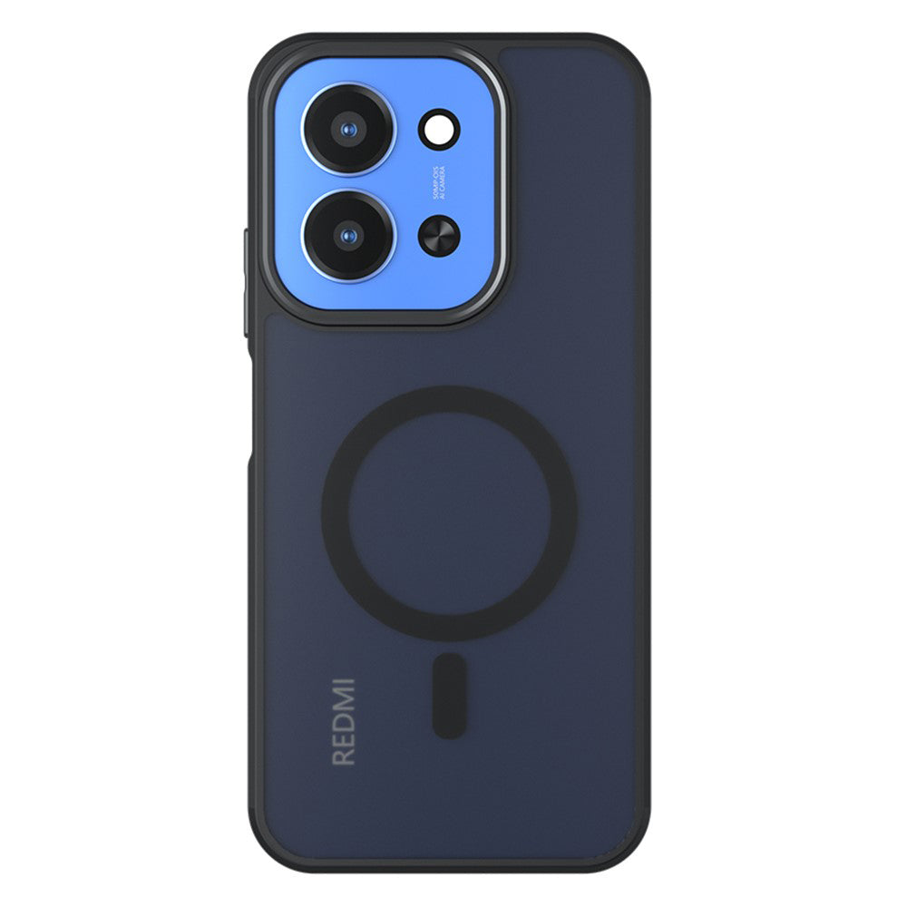 Coque MagSafe pour Xiaomi Redmi 15C 5G / 15C 4G, Techsuit, PureFrost, Noir Satiné