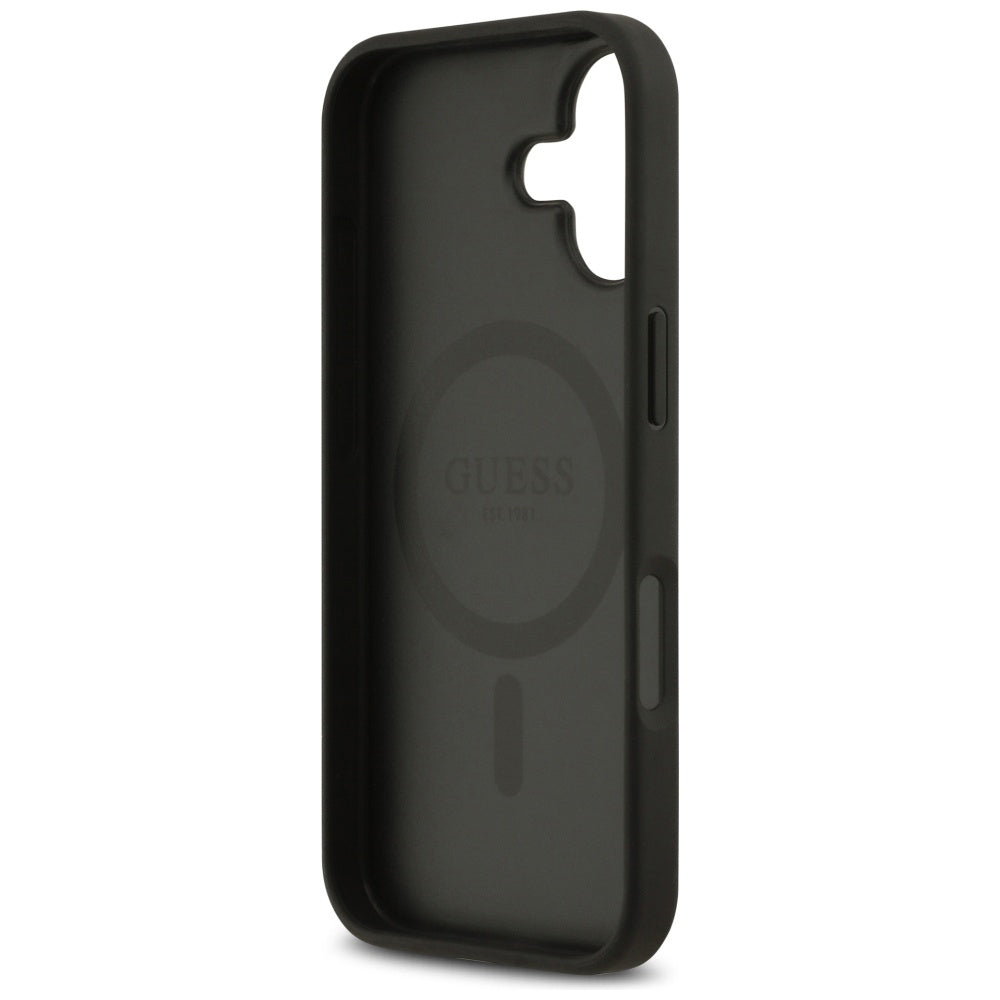 Étui MagSafe pour Apple iPhone 17, Guess, 4G Circle Classic Logo, Noir