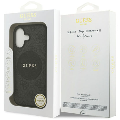 Étui MagSafe pour Apple iPhone 17, Guess, 4G Circle Classic Logo, Noir