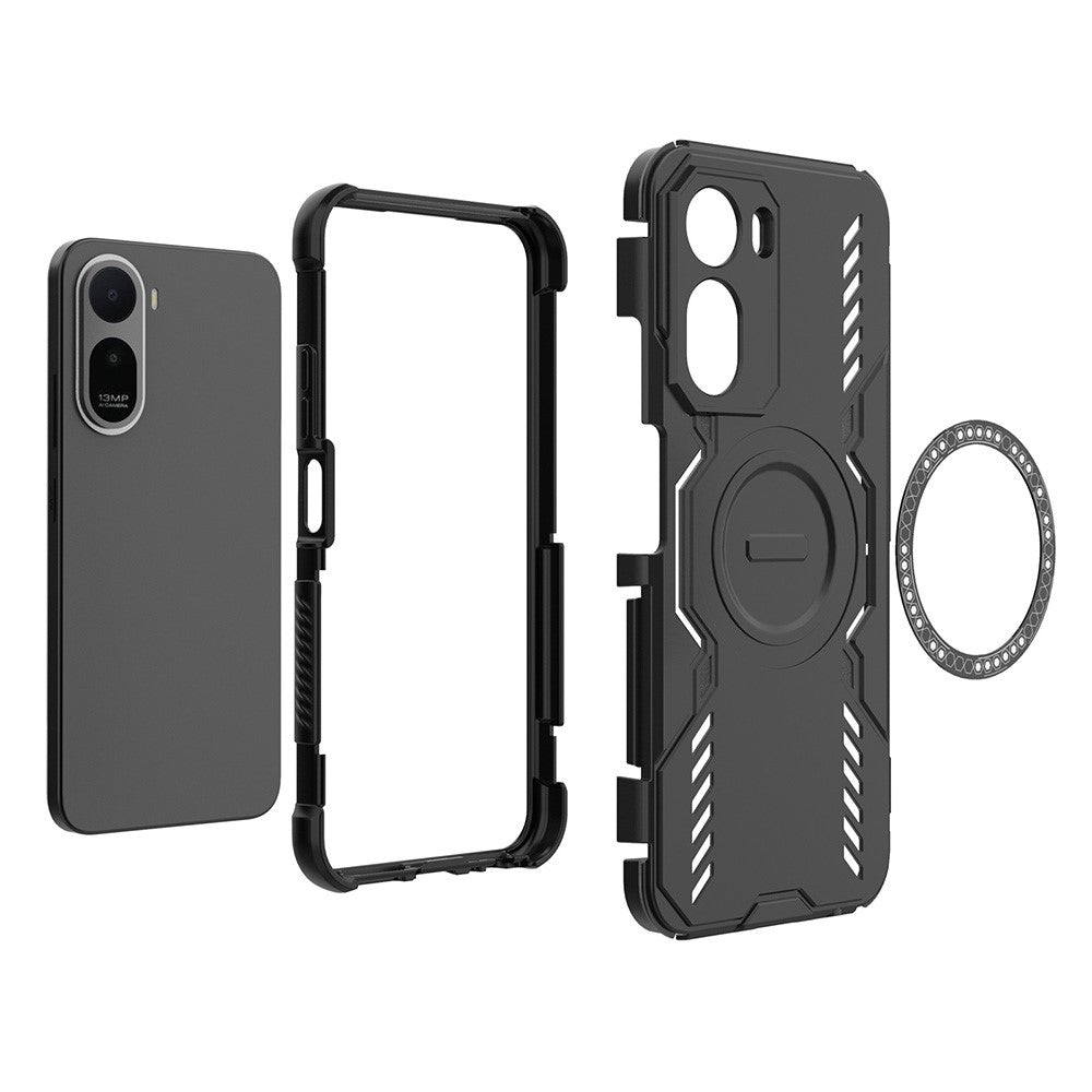 Coque MagSafe pour Xiaomi Redmi A7 Pro 4G, Techsuit, ArmorMag, Noire