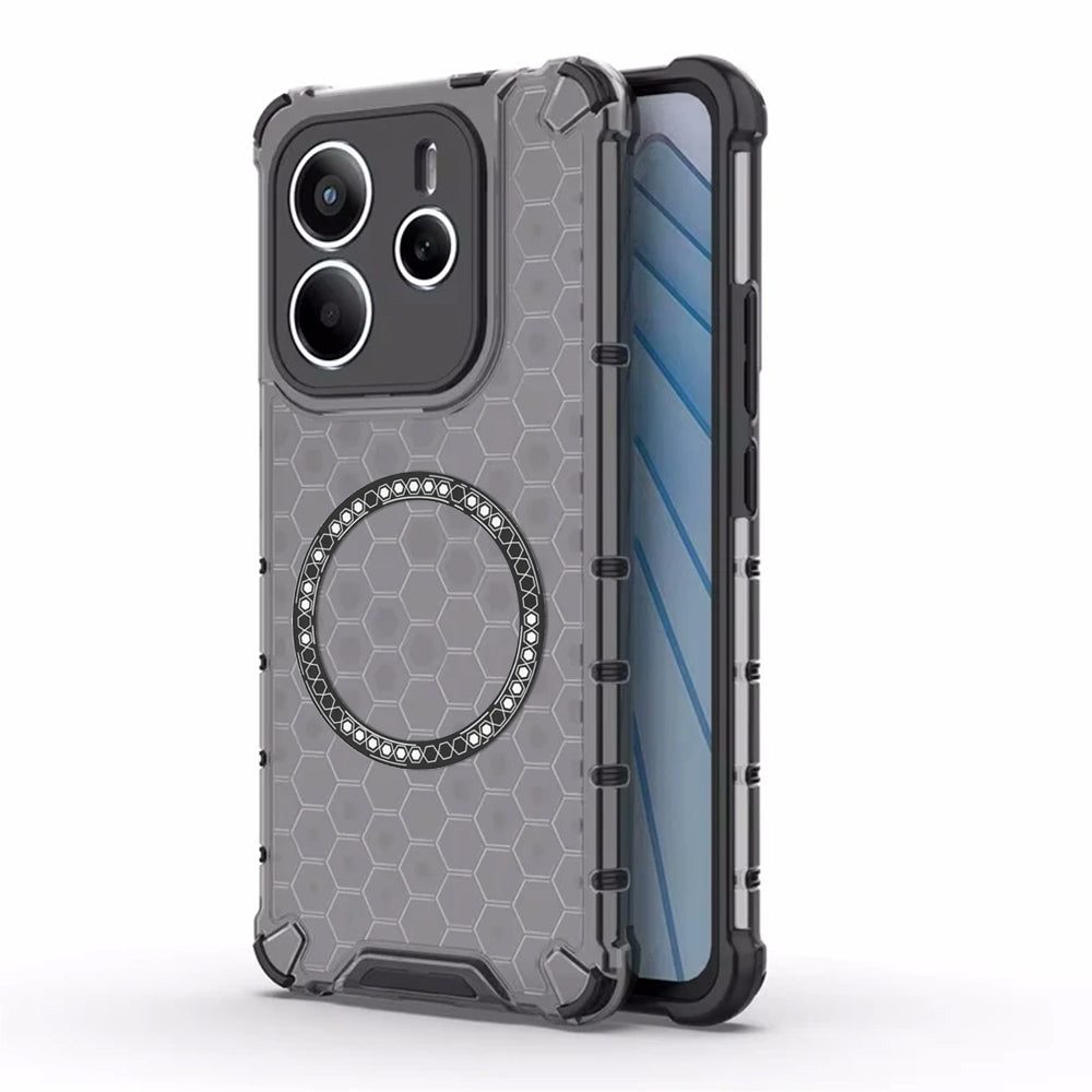 Coque MagSafe pour Xiaomi Redmi Note 14 5G, Techsuit, HoneyComb Shield, Noire