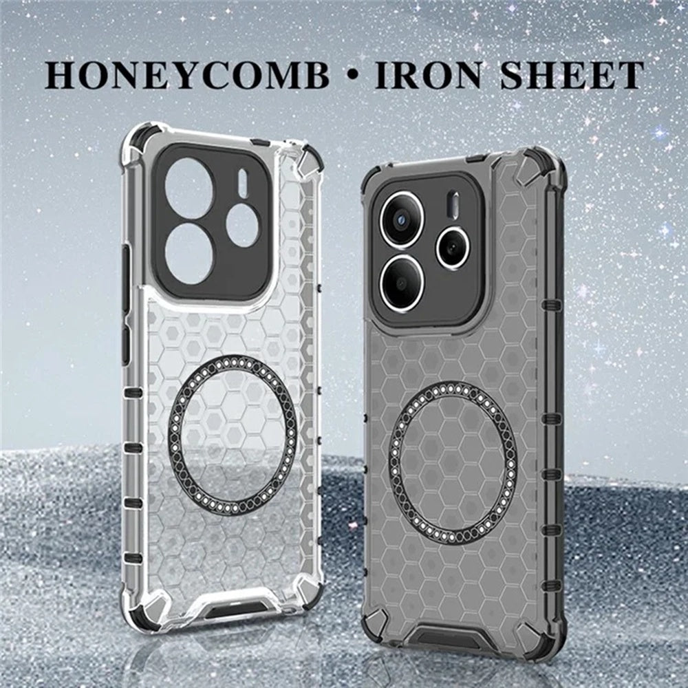 Coque MagSafe pour Xiaomi Redmi Note 14 5G, Techsuit, HoneyComb Shield, Noire