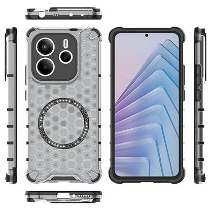 Coque MagSafe pour Xiaomi Redmi Note 14 5G, Techsuit, HoneyComb Shield, Noire