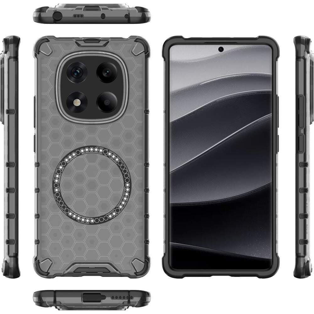 MagSafe Case for Xiaomi Redmi Note 14 Pro 4G, Techsuit, HoneyComb Shield, Black