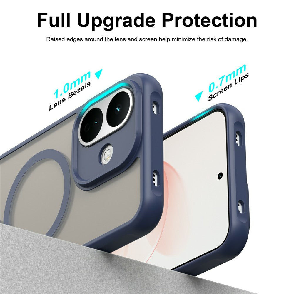 Coque MagSafe pour Xiaomi Redmi Note 17 4G / Note 17 5G, Techsuit, HaloFrost II, bleu marine