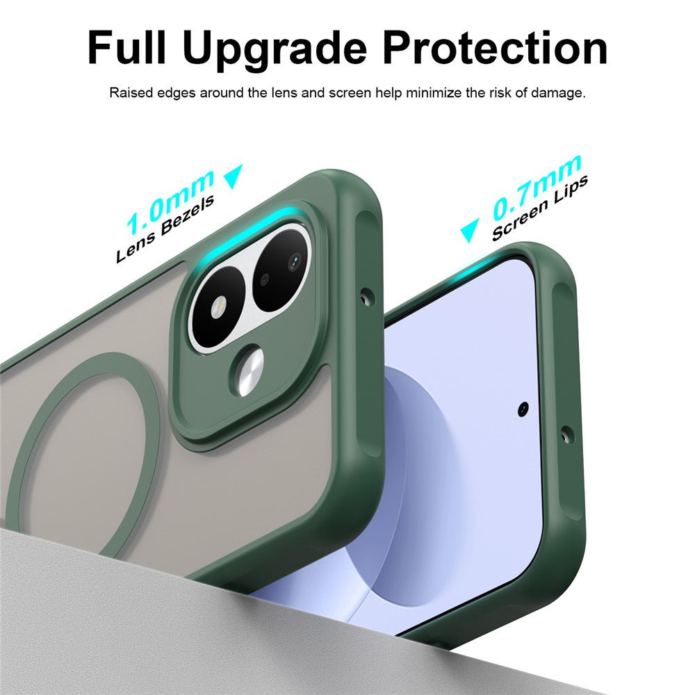 Coque MagSafe pour Xiaomi Redmi Note 17 Pro, Techsuit, HaloFrost II, verte