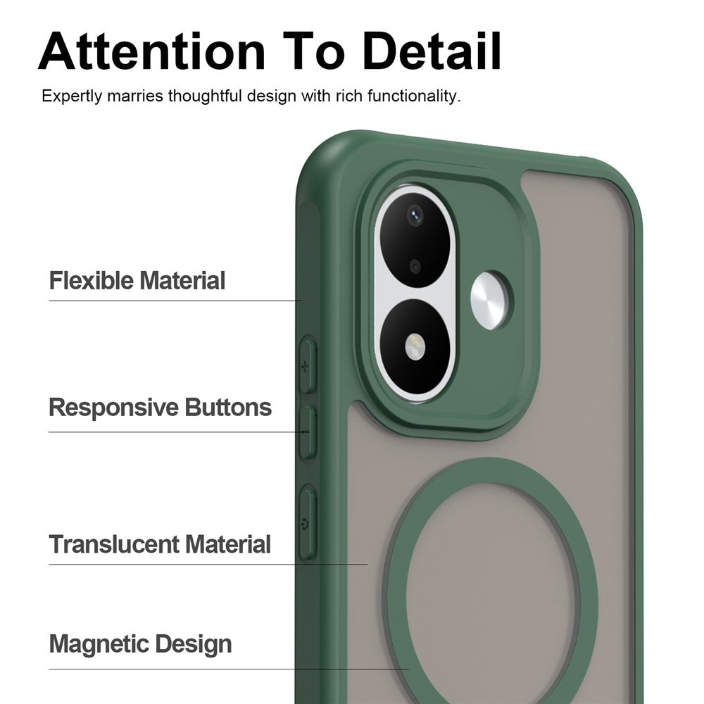 Coque MagSafe pour Xiaomi Redmi Note 17 Pro, Techsuit, HaloFrost II, verte