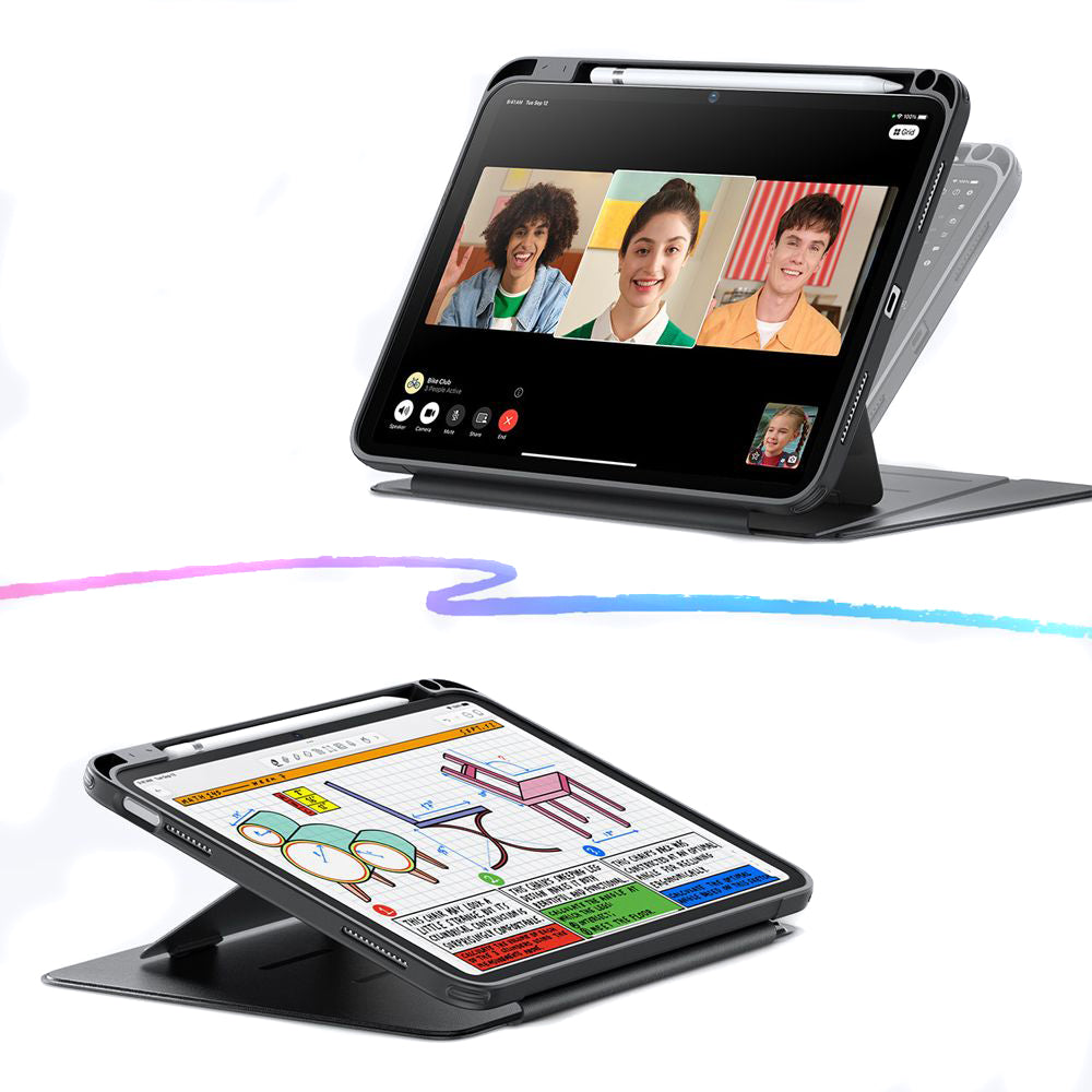 Hülle für Apple iPad (2025) / (2022), ESR, Flip Hybrid, Schwarz, Wiederverpackt