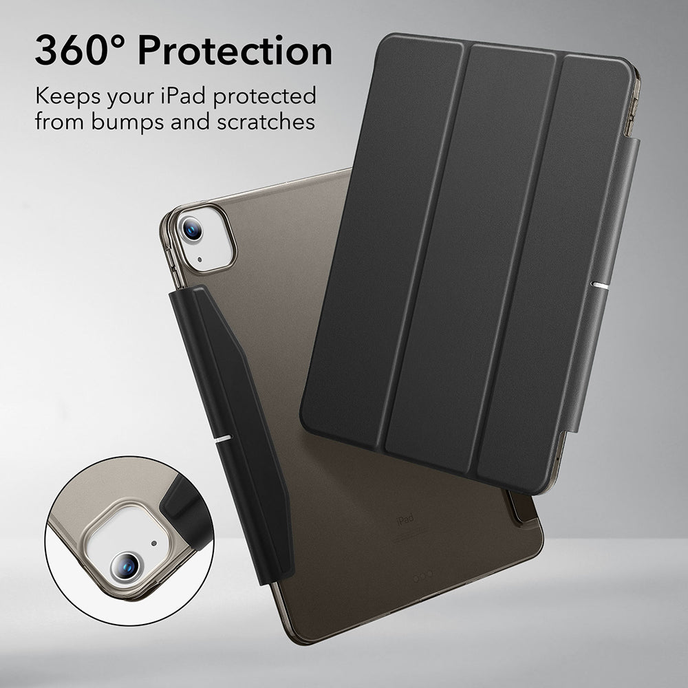 Coque pour Apple iPad Air 13 (2026) / Air 13 (2025) / Air 13 (2024), ESR, Ascend Trifold, Noir Satiné