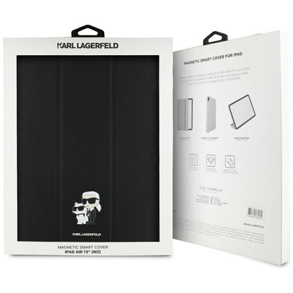 Étui pour Apple iPad Air 13 (2025) / Air 13 (2024), Karl Lagerfeld, Saffiano Karl & Choupette, Noir.