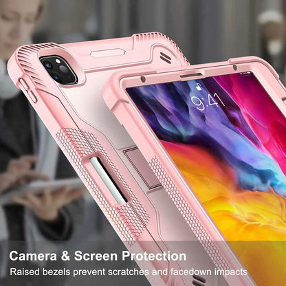 Hülle für Apple iPad Pro 11 (2024), Techsuit, Rugged TabShell, Rosa