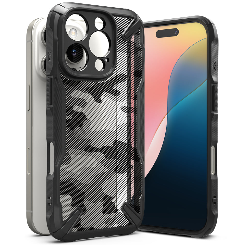 Tasche für Apple iPhone 16 Pro Max, Ringke, Fusion X Camo, Schwarz 