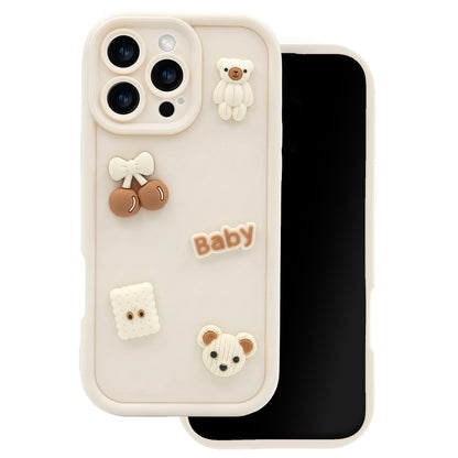 Coque pour Apple iPhone 14, OEM, Ultra Trendy 3D Bear, Beige