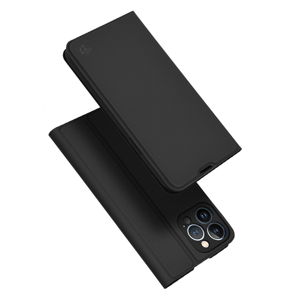 Hülle für Apple iPhone 13 Pro Max, Techsuit, Magskin Book, Schwarz