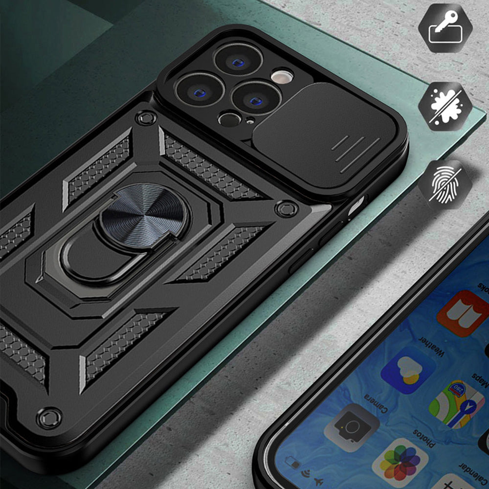 Hülle für Apple iPhone 13 Pro, Techsuit, CamShield, Schwarz