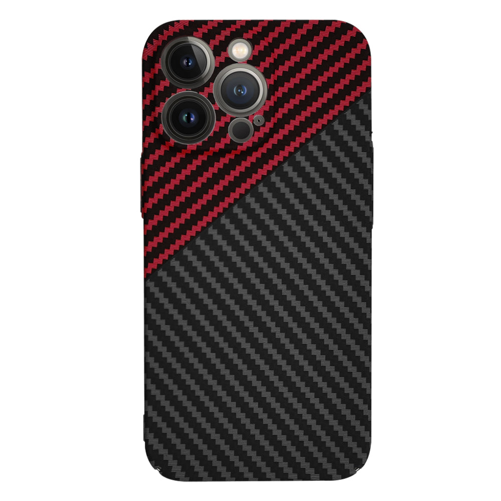 Coque pour Apple iPhone 13 Pro, Techsuit, Carbonite FiberShell, Noir Rouge