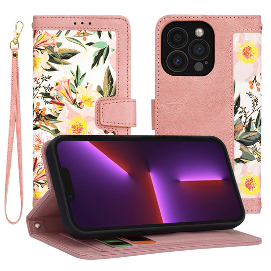 Coque pour Apple iPhone 13 Pro, Techsuit, FlipCraft, Rose