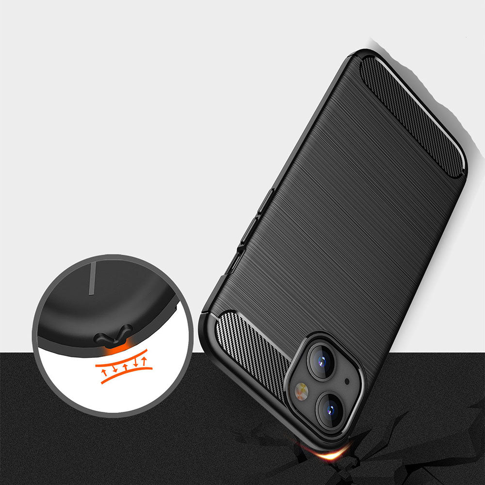 Coque pour Apple iPhone 13, Techsuit, Carbone, Noire