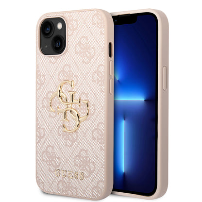 Étui pour Apple iPhone 14, Guess, Logo Métal 4G, Rose