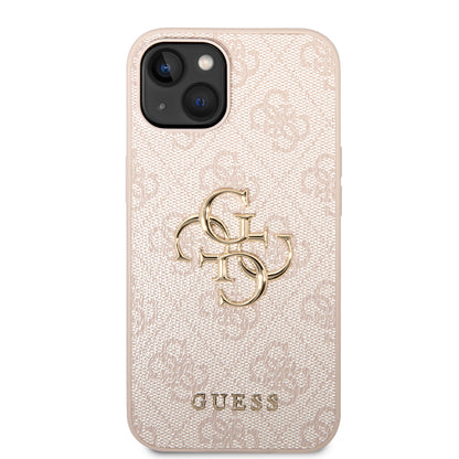Étui pour Apple iPhone 14, Guess, Logo Métal 4G, Rose