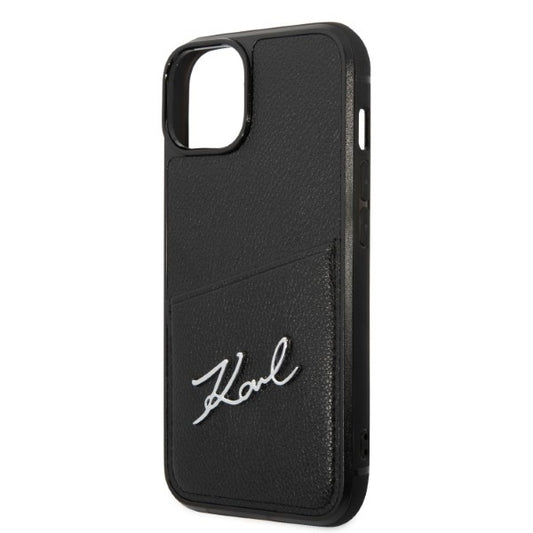 Étui pour Apple iPhone 14 Plus, Karl Lagerfeld, Cardslots Signature Logo, Noir