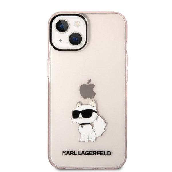 Étui pour Apple iPhone 14 Plus, Karl Lagerfeld, Ikonik Choupette, Rose
