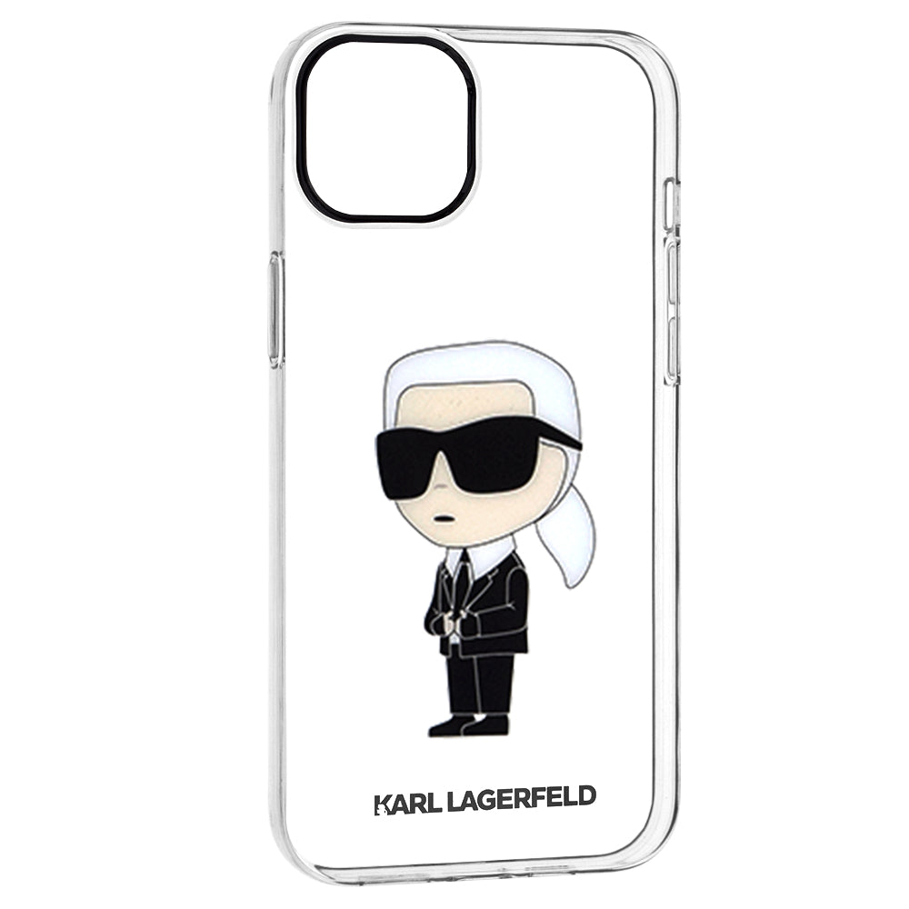 Hülle für Apple iPhone 14 Plus, Karl Lagerfeld, Ikonik Karl, Transparent