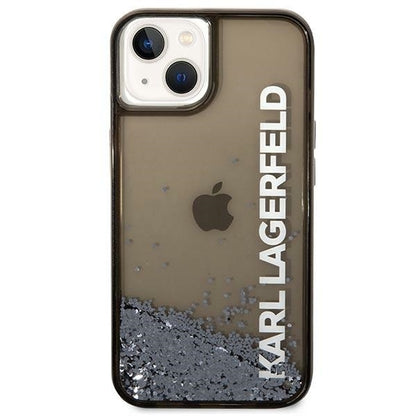 Case for Apple iPhone 14 Plus, Karl Lagerfeld, Liquid Glitter KL Logo, Black