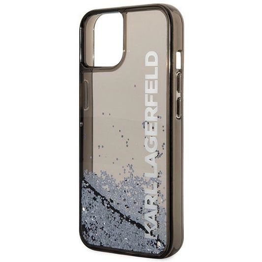 Étui pour Apple iPhone 14 Plus, Karl Lagerfeld, Liquid Glitter KL Logo, Noir