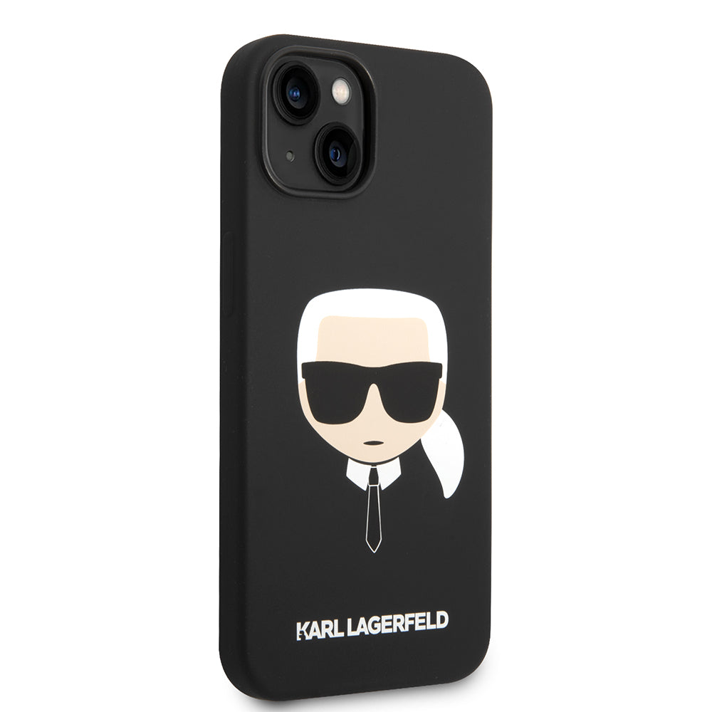 Case for Apple iPhone 14 Plus, Karl Lagerfeld, Silicone Karl's Head, Black