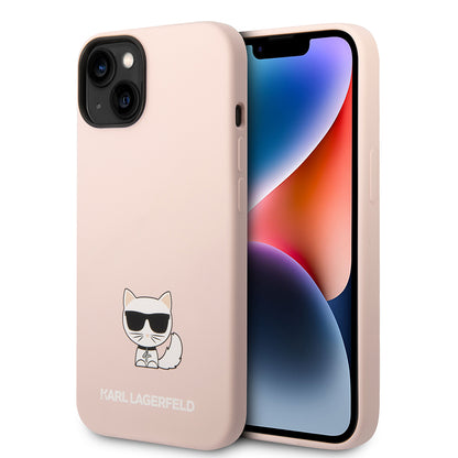 Hülle für Apple iPhone 14 Plus, Karl Lagerfeld, Silicone Body Choupette, Rosa