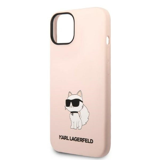 Étui pour Apple iPhone 14 Plus, Karl Lagerfeld, Silicone Choupette, Rose