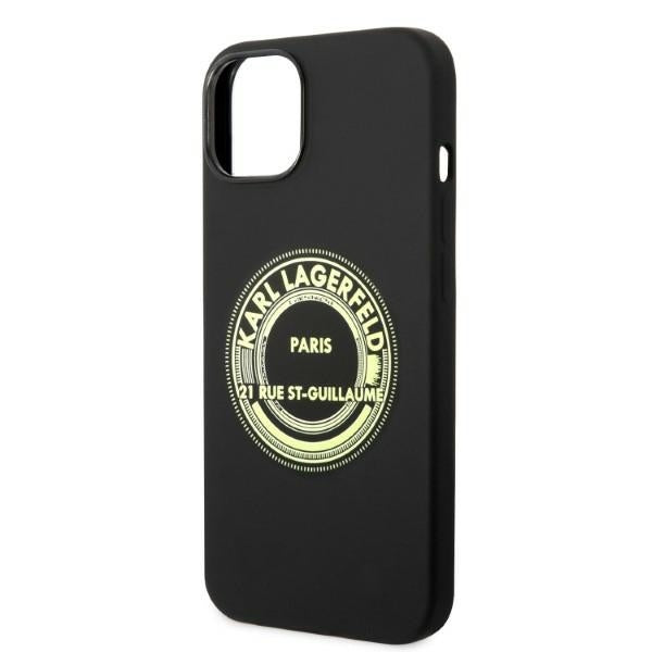Étui pour Apple iPhone 14 Plus, Karl Lagerfeld, Silicone RSG, Noir