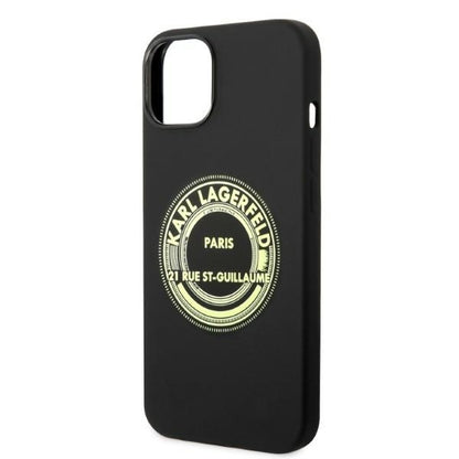 Étui pour Apple iPhone 14 Plus, Karl Lagerfeld, Silicone RSG, Noir