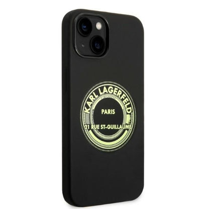 Étui pour Apple iPhone 14 Plus, Karl Lagerfeld, Silicone RSG, Noir