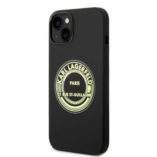 Étui pour Apple iPhone 14 Plus, Karl Lagerfeld, Silicone RSG, Noir