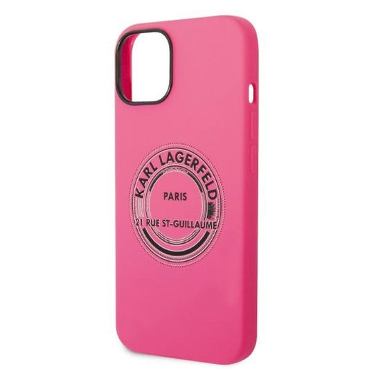 Housse pour Apple iPhone 14 Plus, Karl Lagerfeld, Silicone RSG, Rose
