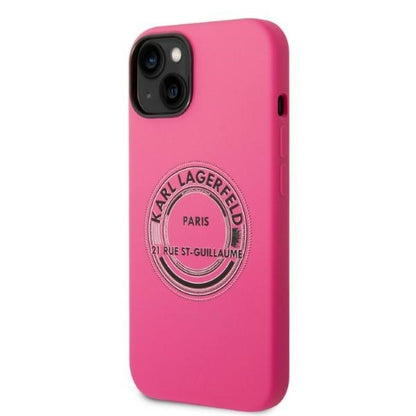 Housse pour Apple iPhone 14 Plus, Karl Lagerfeld, Silicone RSG, Rose