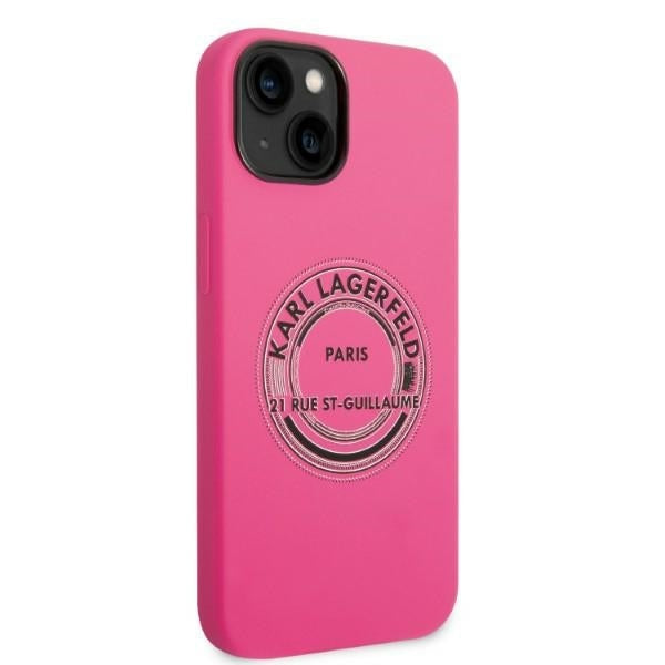 Housse pour Apple iPhone 14 Plus, Karl Lagerfeld, Silicone RSG, Rose